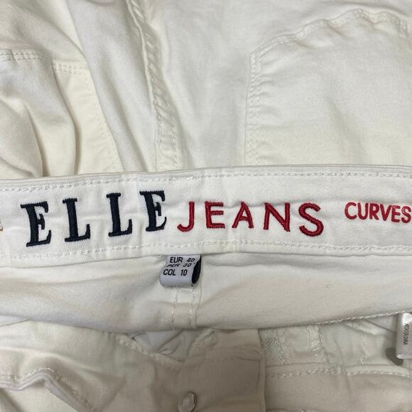 Elle Jeans Curves Women's White High Waisted Bootcut Flared Pants Denim Jeans 40 - Picture 4 of 5
